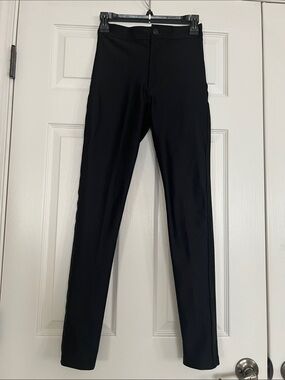 American Apparel Black High-Rise Waist Slim-Fit Skinny Stretch Chinos Waist 25"